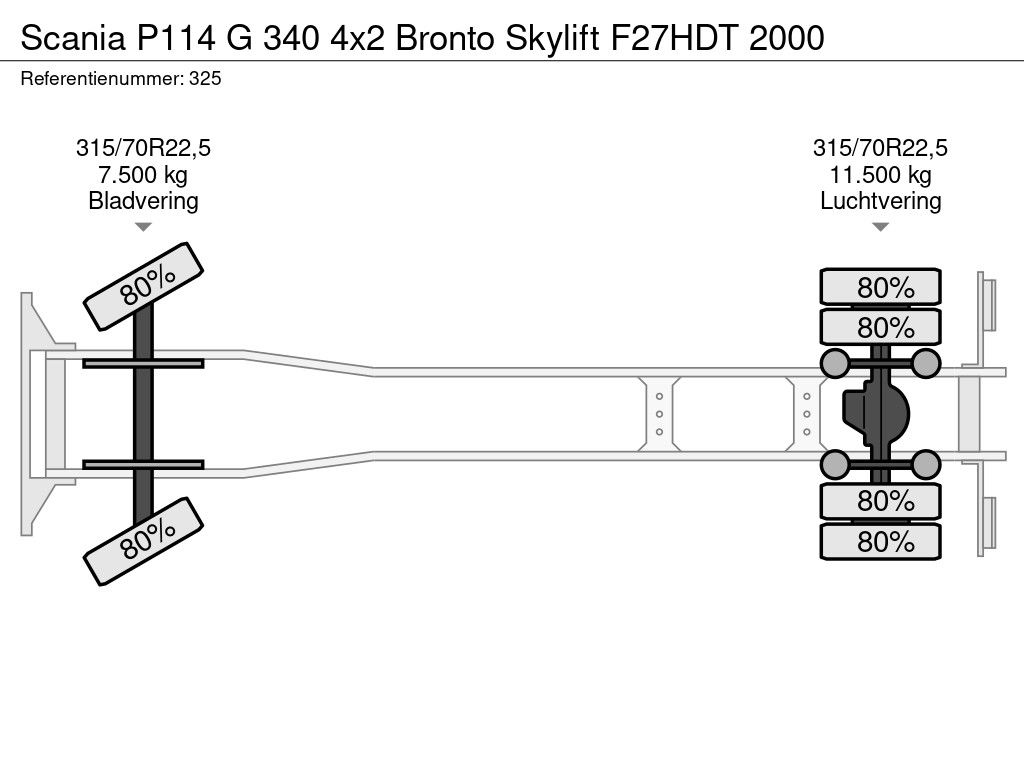 Scania G 340 4x2 Bronto Skylift F27HDT 2000