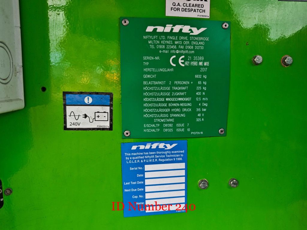 Niftylift HR 21 Hybrid AWD